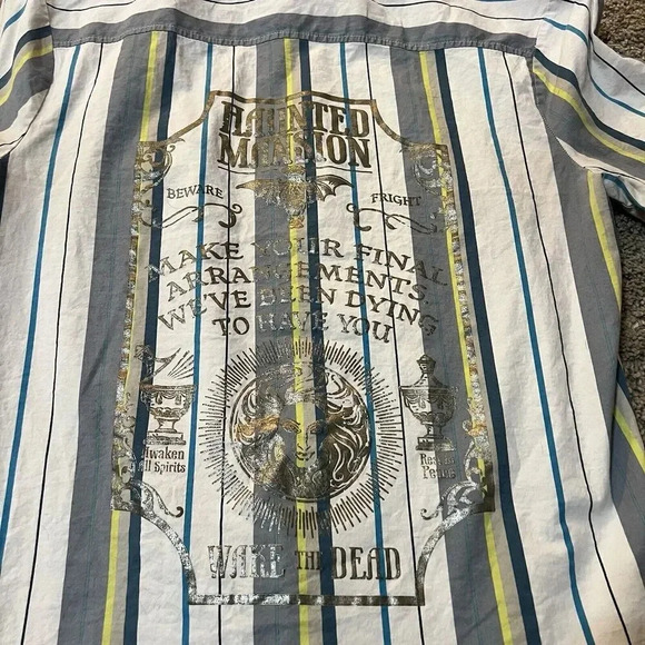 Disney Collection Shirt Men’s Small Button Up Short Sleeve Haunted Mansion - Picture 2 of 7